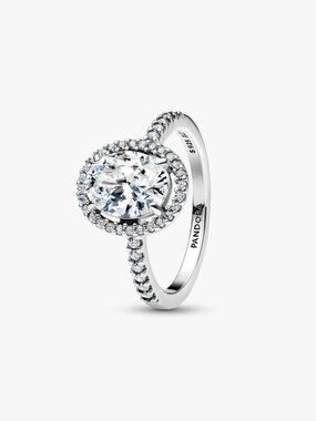 Pandora Oval Sparkling Halo Statement Ring